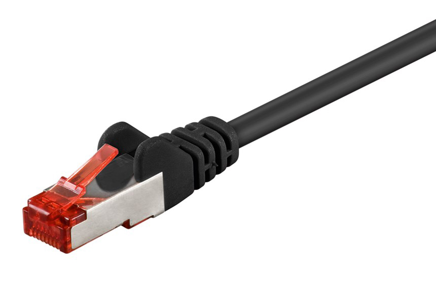 GOOBAY καλώδιο δικτύου 92459, CAT 6 S/FTP, copper, 250MHz, 0.15m, μαύρο